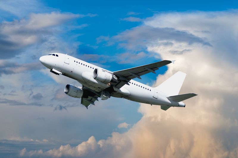Airplane flying in the sky