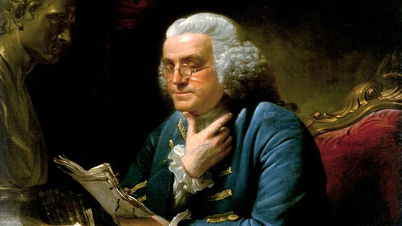 Portrait of Benjamin Franklin in 1767.