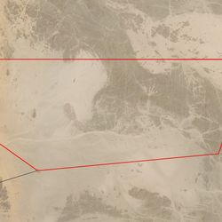 Satellite image of Bir Tawil (highlighted in red), a terra nullius between Egypt and Sudan. This image is composed of two satellite images, one taken on 29 March 2021, and another taken on 5 April 2021.