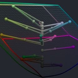 A visualization of paths through color space.