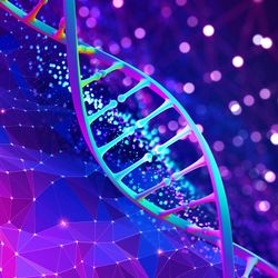 illustration of DNA on a purple background