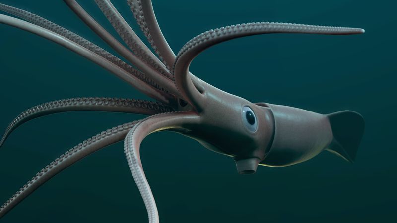 a 3d rendering of a giant squid