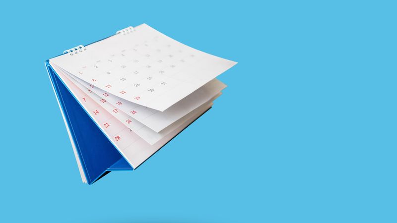 an illustration of a calendar on a blue background