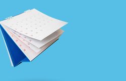an illustration of a calendar on a blue background