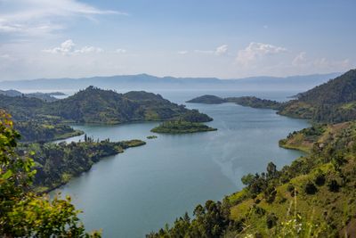 view of Lake Kivu from high altitude