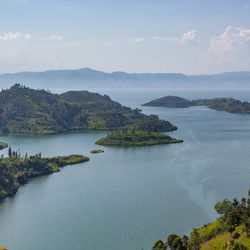 view of Lake Kivu from high altitude