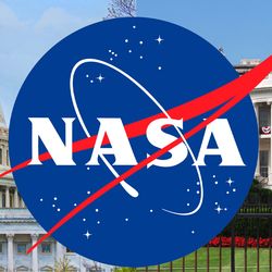 an image of the capitol and the white house side by side with the nasa logo over both photos