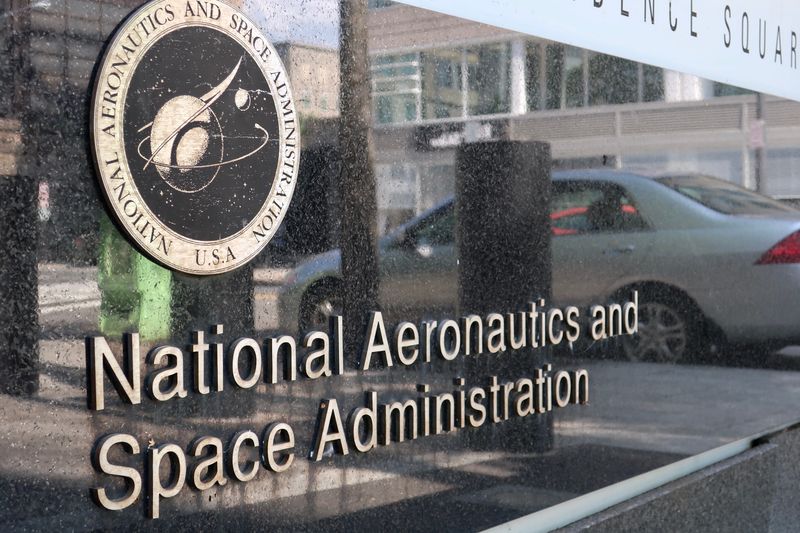The logo outside the Nasa headquarters in washington DC