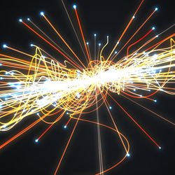 artist imprtesison of a collision between particles