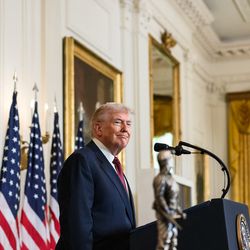 President Donald Trump delivers remarks at a Champion of Coal event in the East Room of the White House, Wednesday, February 11, 2026. (Official White House Photo by Molly Riley)