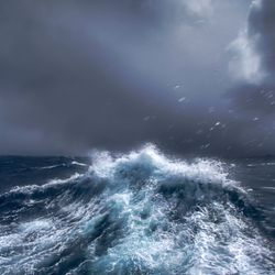Big waves and stormy weater in The waters off the southern tip of South America between Atlantic and Pacific Ocean.