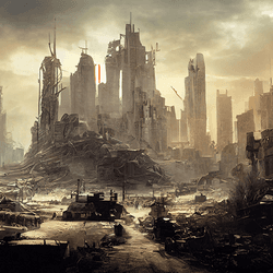 An apocalyptic city scene.