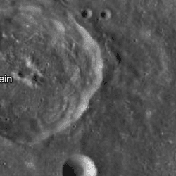 a wide crarater is seen in the lunar surface