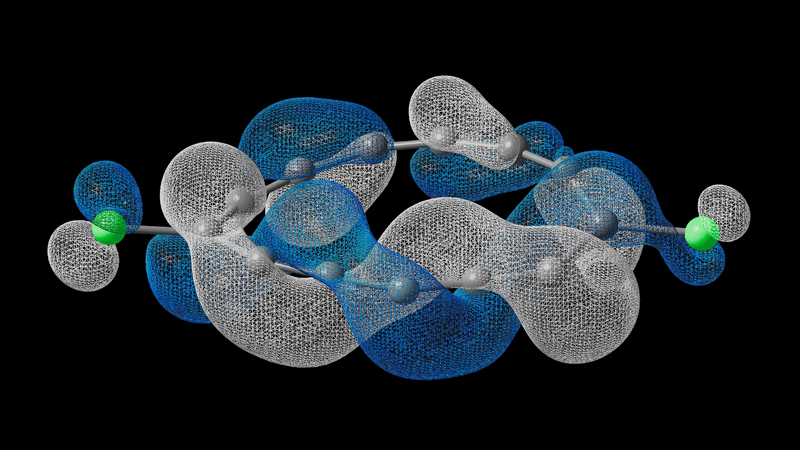 A Dyson orbital for electron attachment representation of the newly created half-Möbius molecule, as simulated with a quantum computer 