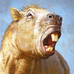 artist's impression of Josephoartigasia monesi, a large, pacarana-like rodent.