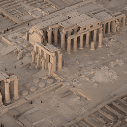 Ancient temples in Luxor, Egypt, at sunset.