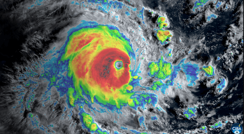 Maila churns over the Solomon Sea as a powerful tropical cyclone on April 7, 2026.