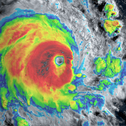 Maila churns over the Solomon Sea as a powerful tropical cyclone on April 7, 2026.