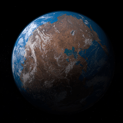 3D render of Earth from space, showing Pangea.