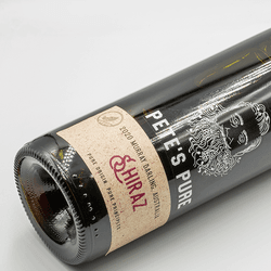 A wine bottle, with an indent, or "punt", at the bottom.